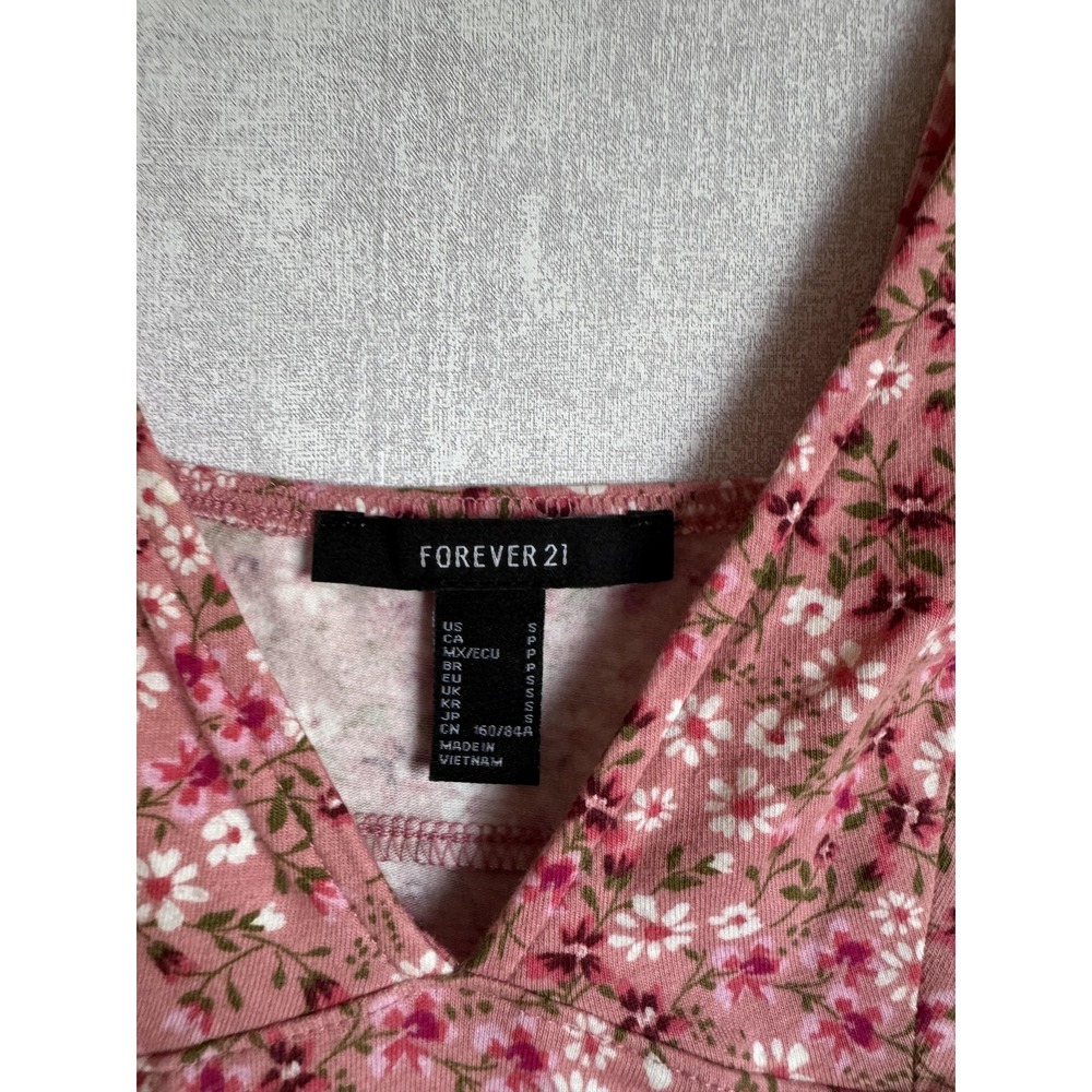 Forever 21  Womens S Peplum Ruffle Babydoll Fairy‎ Crop Blouse Summer Floral Y2K - Picture 2 of 6